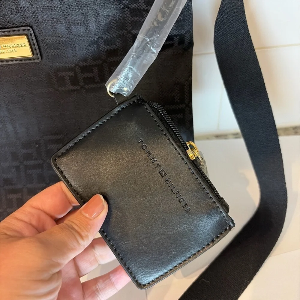 Tommy Hilfiger Black Logo Jacquard Crossbody Bag